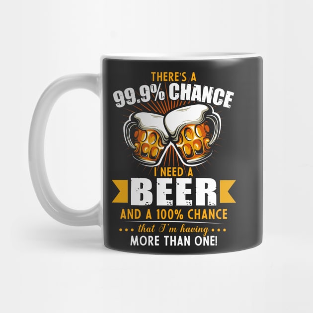 There's a 99.9% chance I need beer and 100% chance by TEEPHILIC